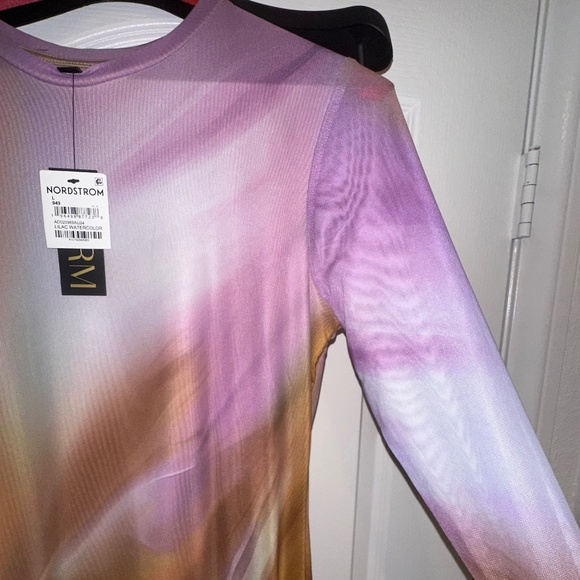 AFRM Didi Maxi Dress Lilac Watercolor NWT Size L - Picture 8 of 8